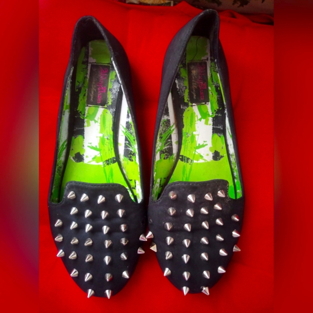 Studded Black Flats Avril Lavigne Size 8
